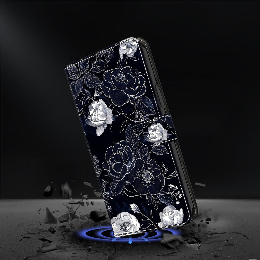 For iPhone 17 Pro Max Case Wallet Stand Pattern Printing PU Leather Flip Phone Cover - Vintage Flowers