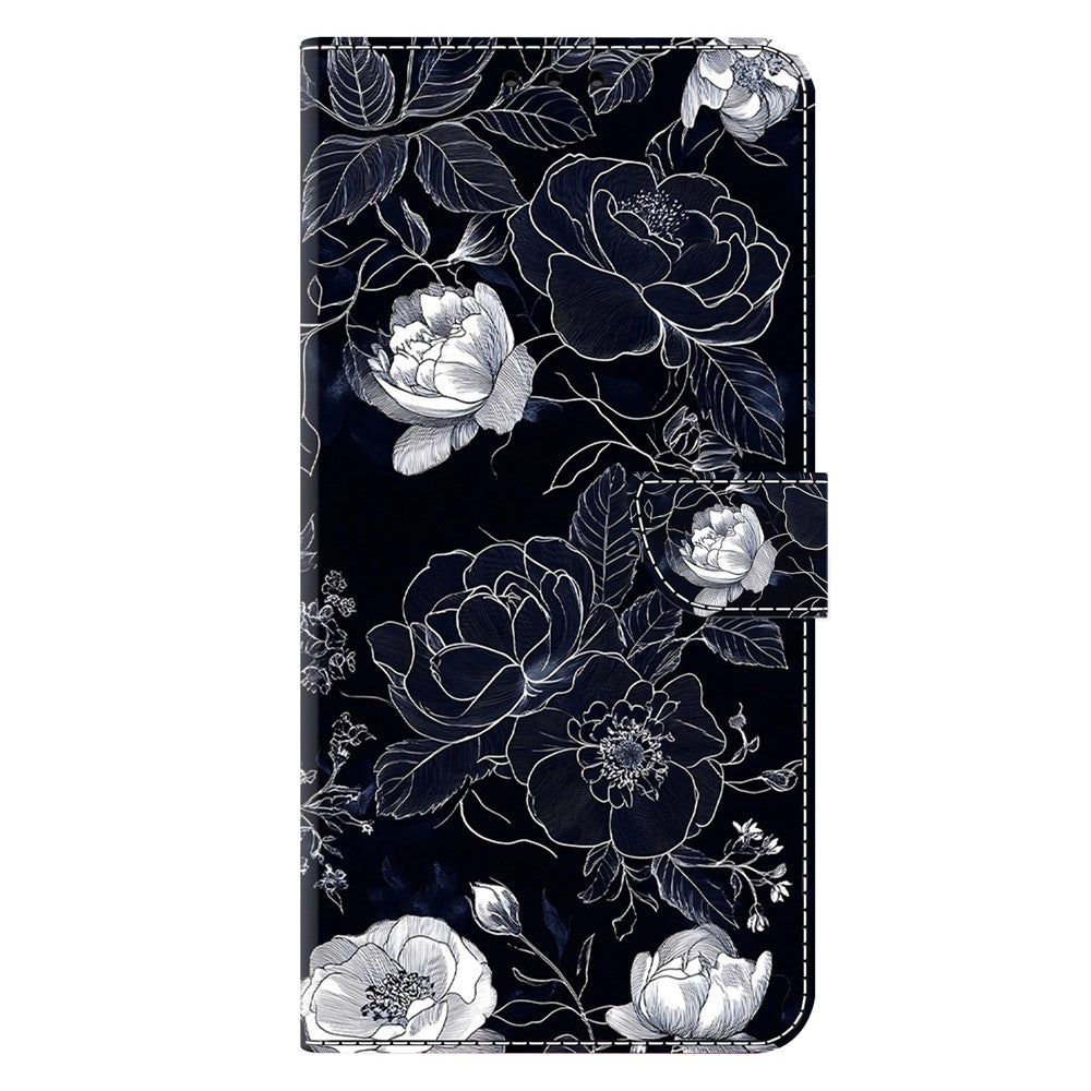 For iPhone 17 Pro Max Case Wallet Stand Pattern Printing PU Leather Flip Phone Cover - Vintage Flowers