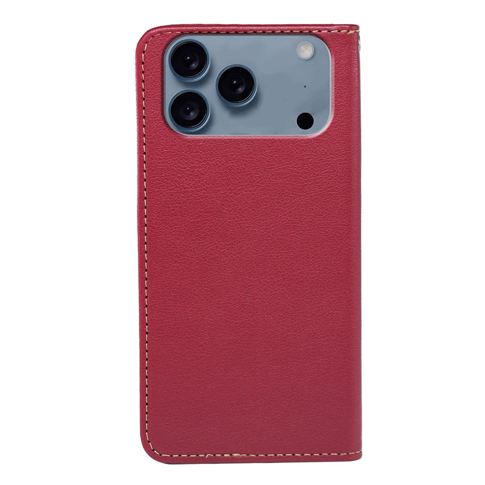 For iPhone 17 Pro Max Case Wallet RFID Blocking Leather Phone Cover Strong Magnetic Closure - Red
