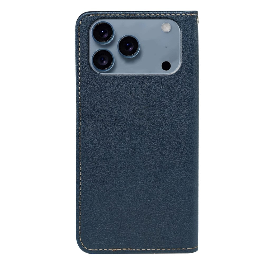 For iPhone 17 Pro Max Case Wallet RFID Blocking Leather Phone Cover Strong Magnetic Closure - Blue