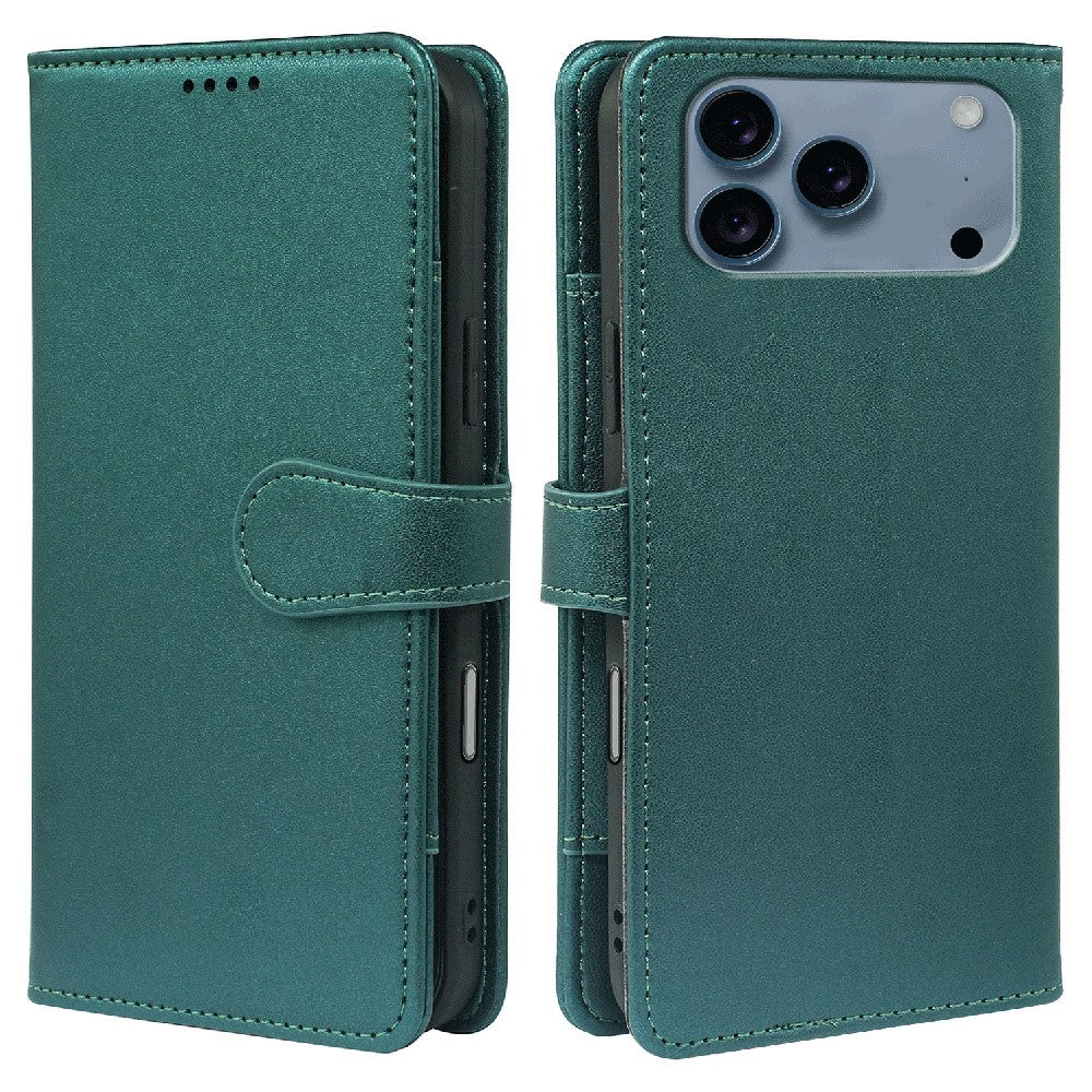 For iPhone 17 Pro Max Case with 9 Card Slots PU Leather Stand Phone Cover - Green