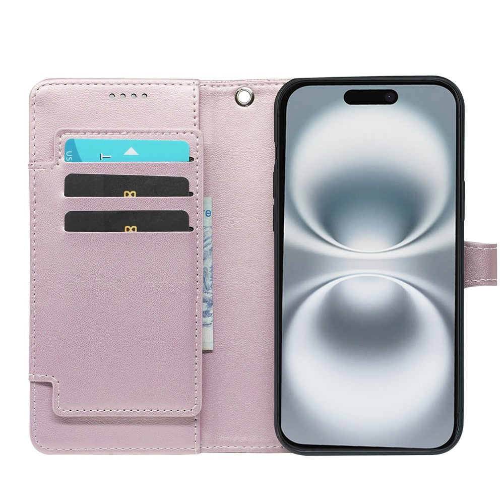 For iPhone 17 Pro Max Case with 9 Card Slots PU Leather Stand Phone Cover - Rose Gold
