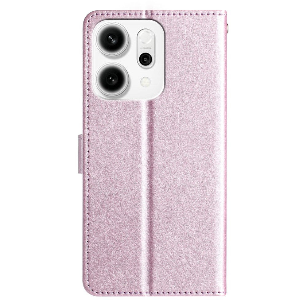 For Oppo Reno14 Pro 5G (Global) Wallet Case Leather Folio Phone Cover Magnetic Clasp - Light Purple
