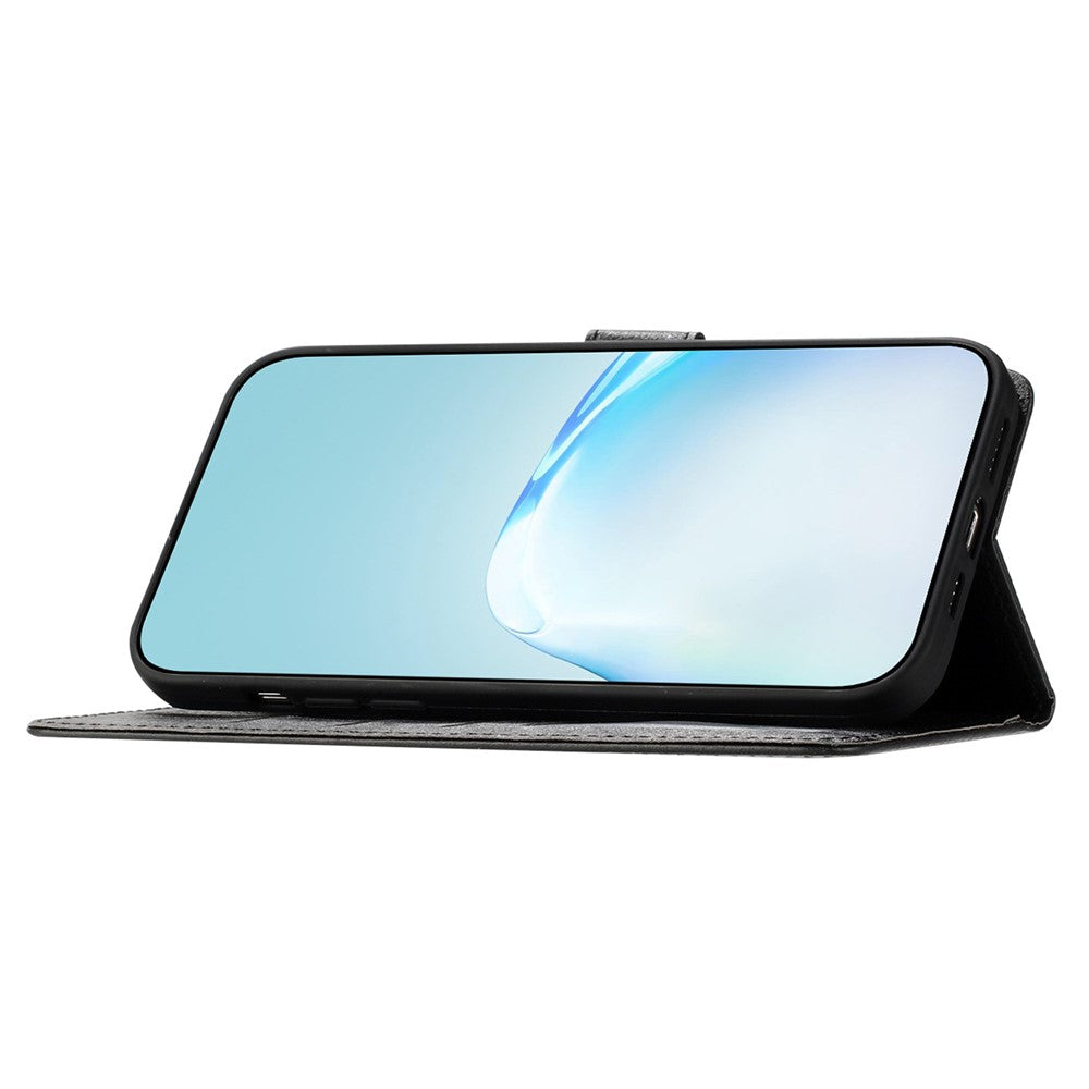 For Oppo Reno14 Pro 5G (Global) Wallet Case Leather Folio Phone Cover Magnetic Clasp - Black