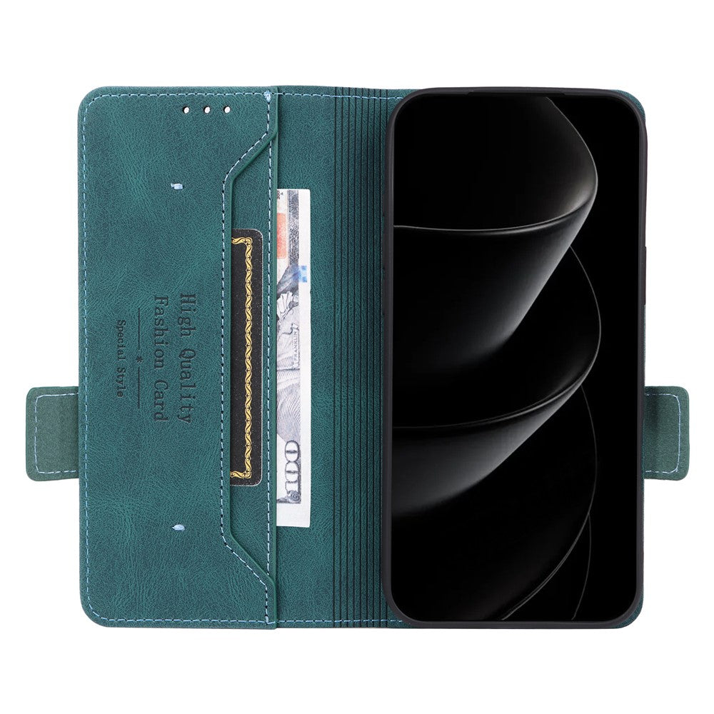 For iPhone 17 Pro Max Case Leather Wallet Flip Phone Cover with Hardware Decor - Blue