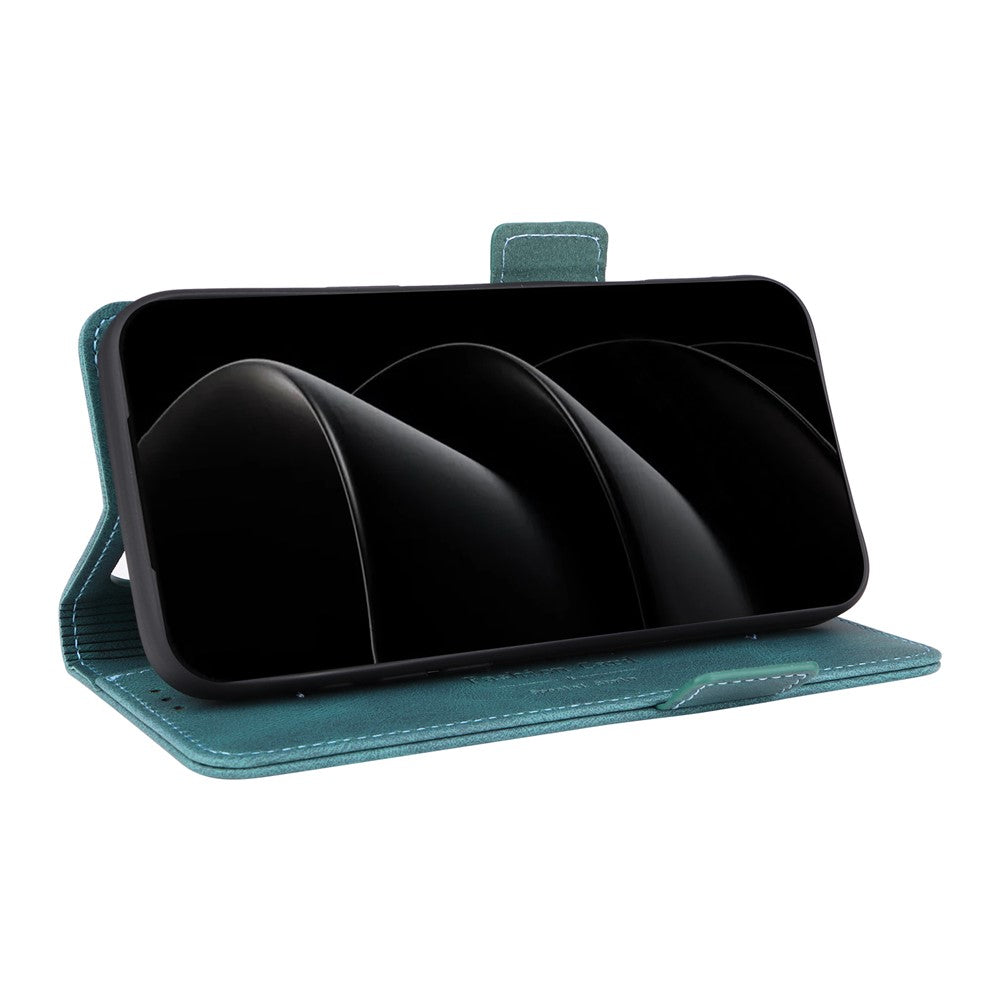 For iPhone 17 Pro Max Case Leather Wallet Flip Phone Cover with Hardware Decor - Blue