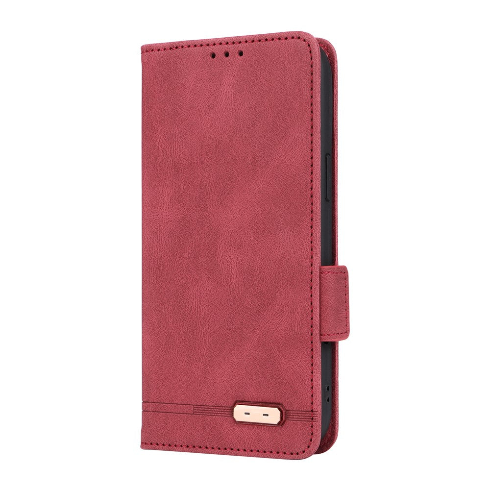 For iPhone 17 Pro Max Case Leather Wallet Flip Phone Cover with Hardware Decor - Rose