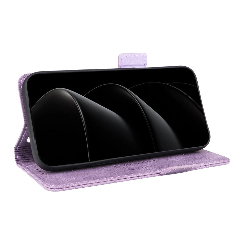 For iPhone 17 Pro Max Case Leather Wallet Flip Phone Cover with Hardware Decor - Purple