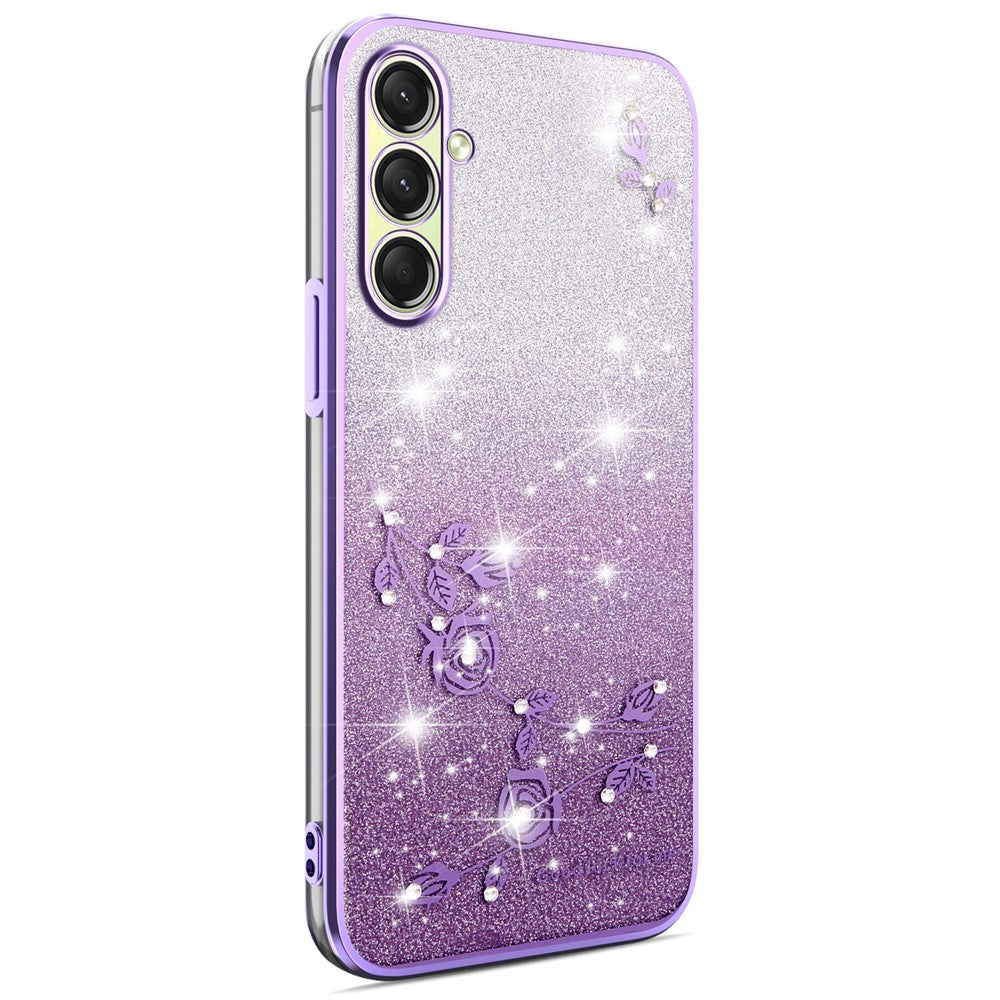 KADEM For Samsung Galaxy A17 5G Case Flower TPU Flexible Gradient Phone Cover - Purple