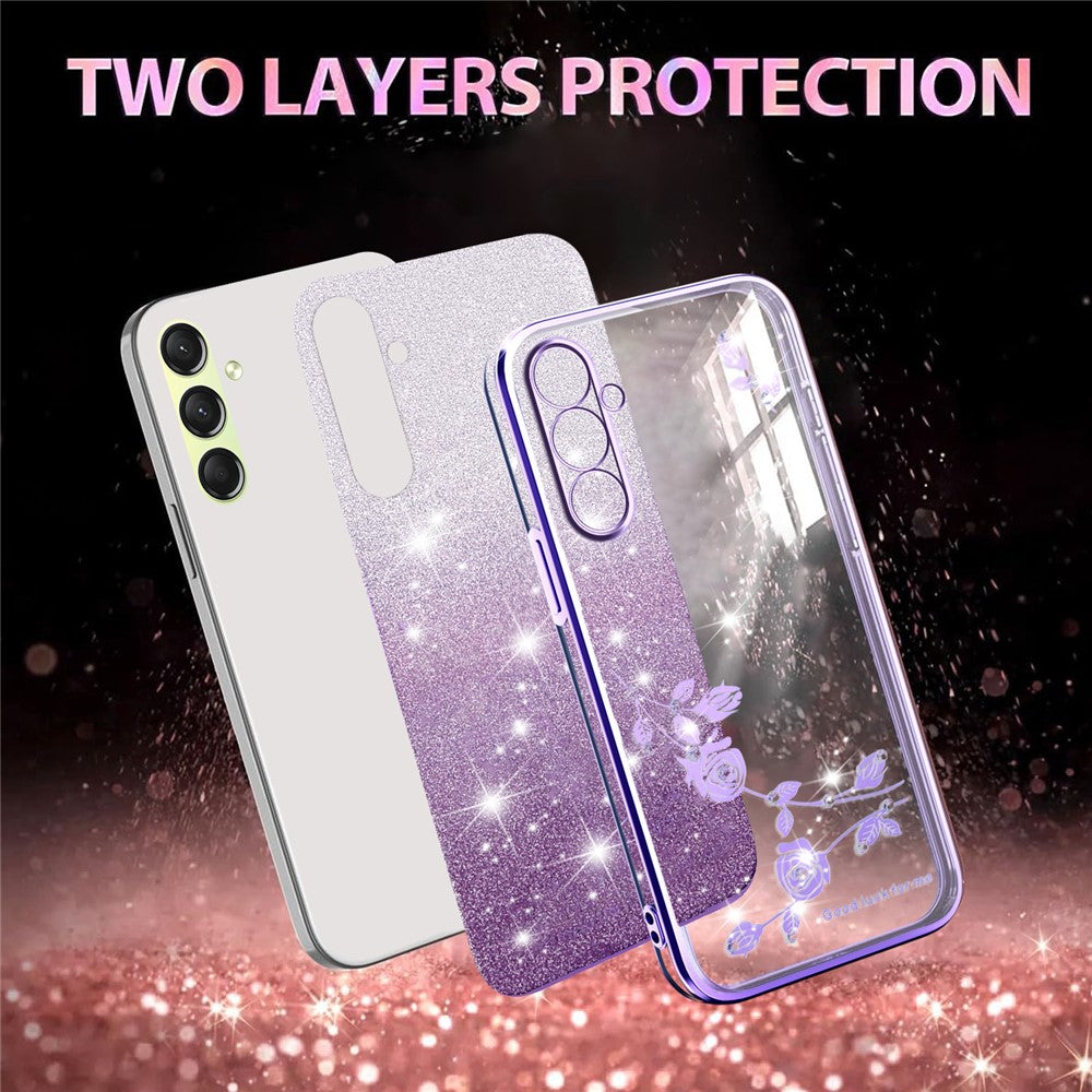 KADEM For Samsung Galaxy A17 5G Case Flower TPU Flexible Gradient Phone Cover - Purple