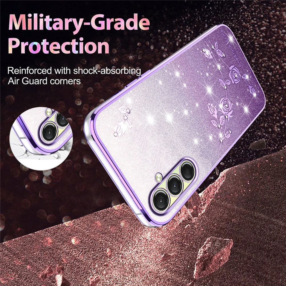 KADEM For Samsung Galaxy A17 5G Case Flower TPU Flexible Gradient Phone Cover - Purple