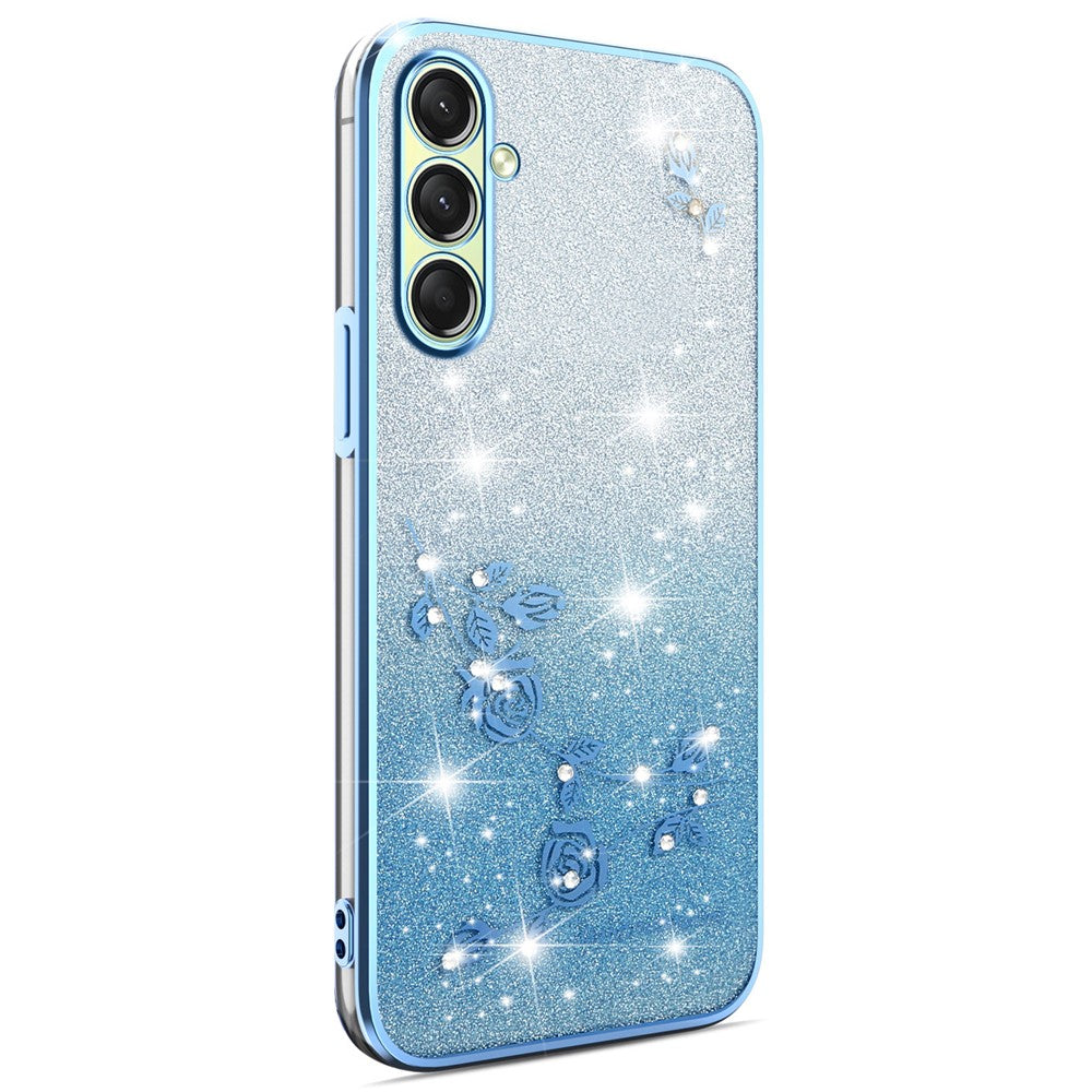 KADEM For Samsung Galaxy A17 5G Case Flower TPU Flexible Gradient Phone Cover - Blue