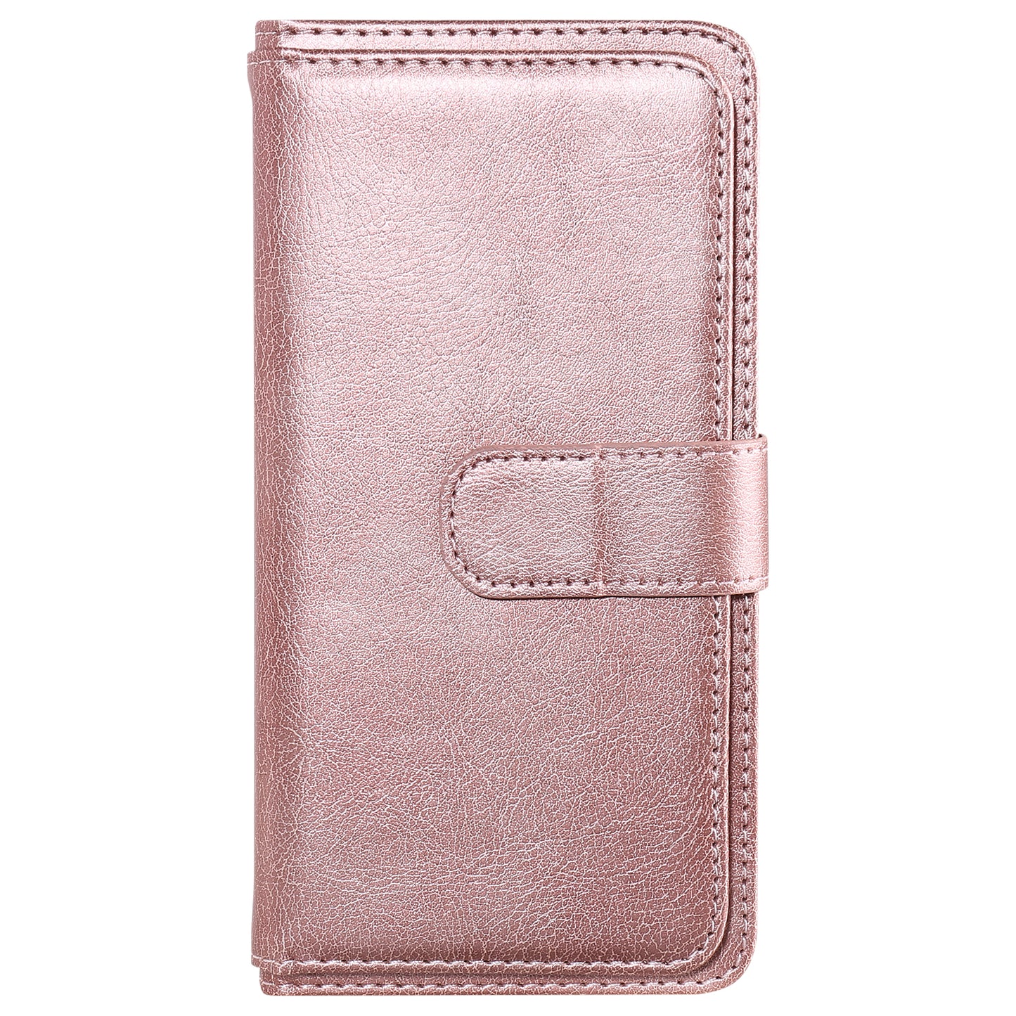 For iPhone 17 Pro Max Leather Case with 10 Card Holder Phone Cover Stand - Rose Gold