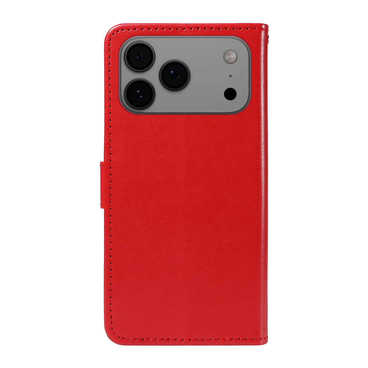 For iPhone 17 Pro Max Leather Wallet Case Cat Bee Pattern Phone Cover Stand - Red