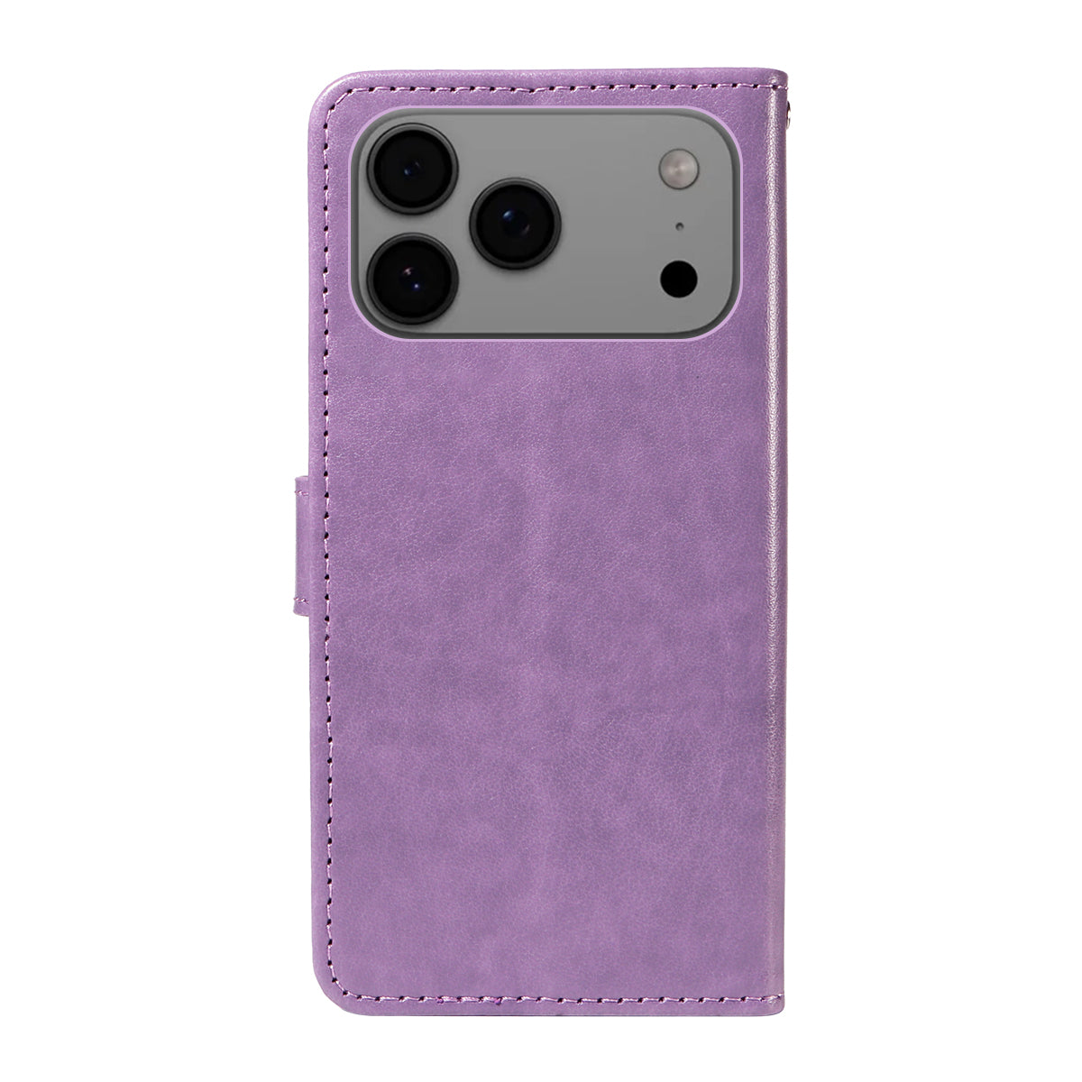 For iPhone 17 Pro Max Leather Wallet Case Cat Bee Pattern Phone Cover Stand - Purple