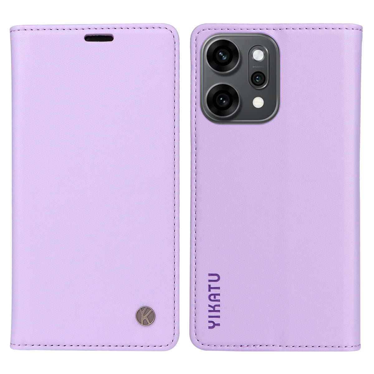 For Oppo Reno14 Pro 5G (China) / Oppo Reno14 Pro 5G (Global) Phone Cases YIKATU Magnetic Closure PU Leather Mobile Cover - Light Purple
