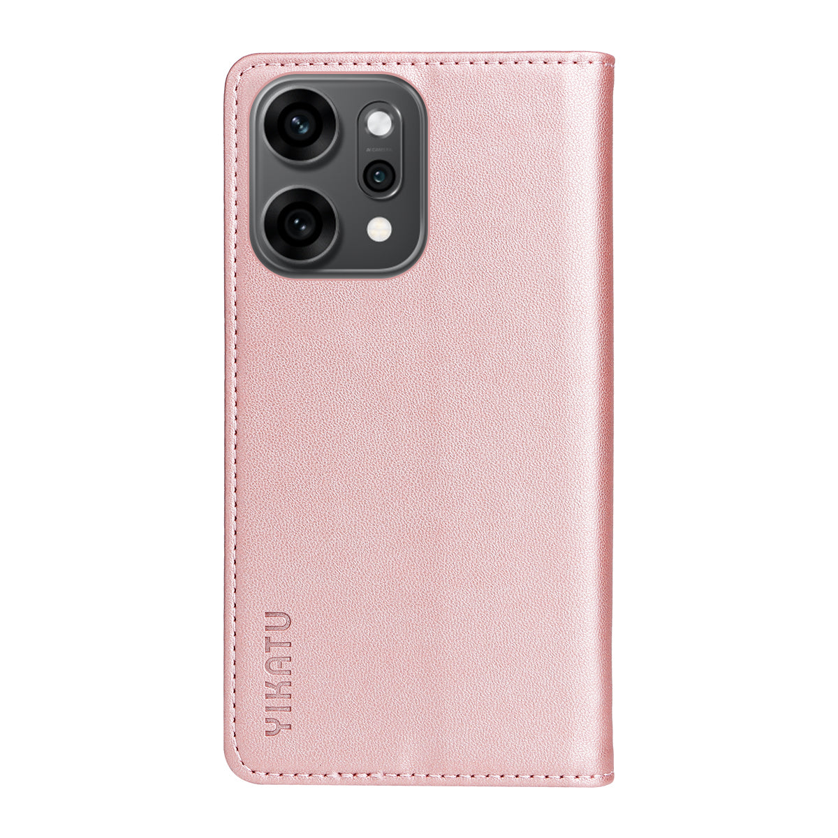 For Oppo Reno14 Pro 5G (China) / Oppo Reno14 Pro 5G (Global) Phone Cases YIKATU Magnetic Closure PU Leather Mobile Cover - Rose Gold