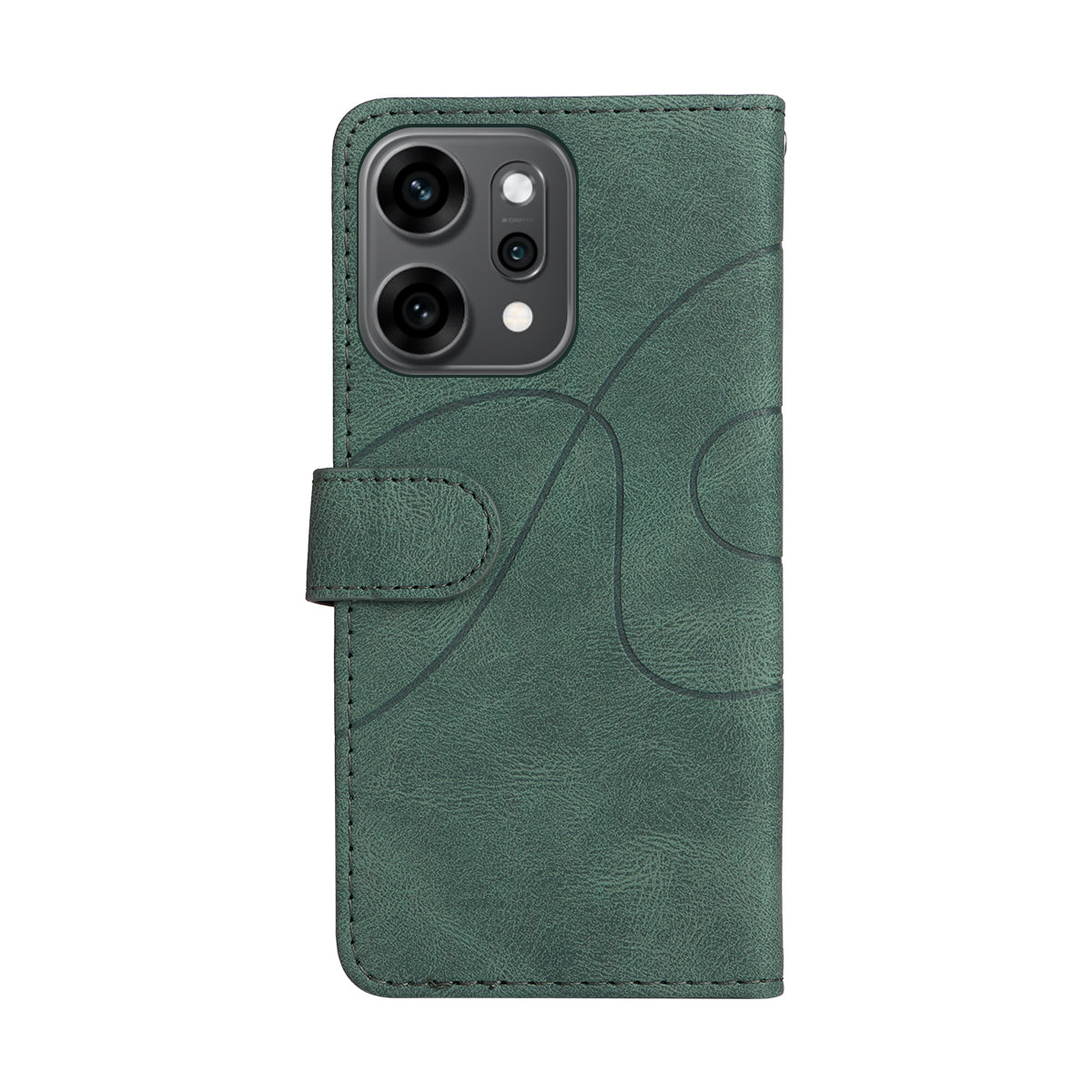 For Oppo Reno14 Pro 5G (China) / Oppo Reno14 Pro 5G (Global) Leather Phone Case Stand Wallet with Bi-colour Splicing Design - Green