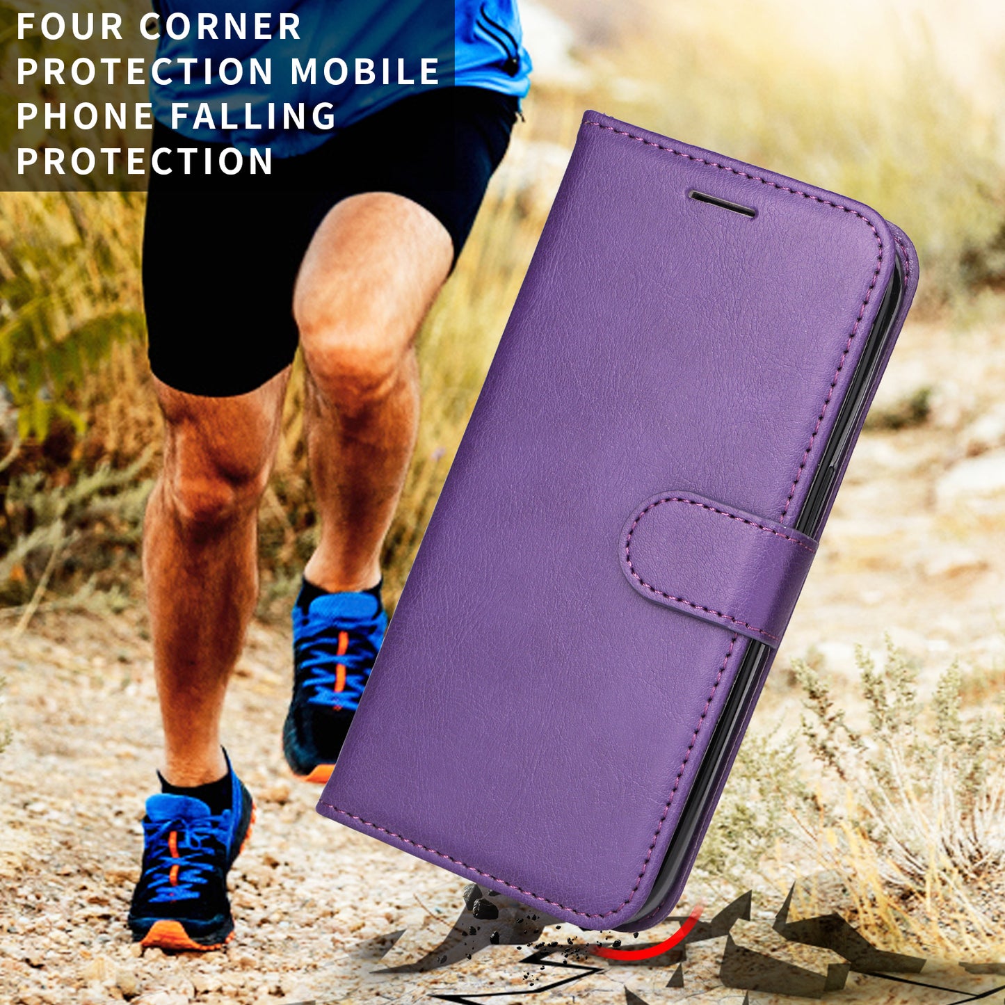 For Oppo Reno14 Pro 5G (China) / Oppo Reno14 Pro 5G (Global) Leather Wallet Case with Strap Solid Color Phone Stand Cover - Purple