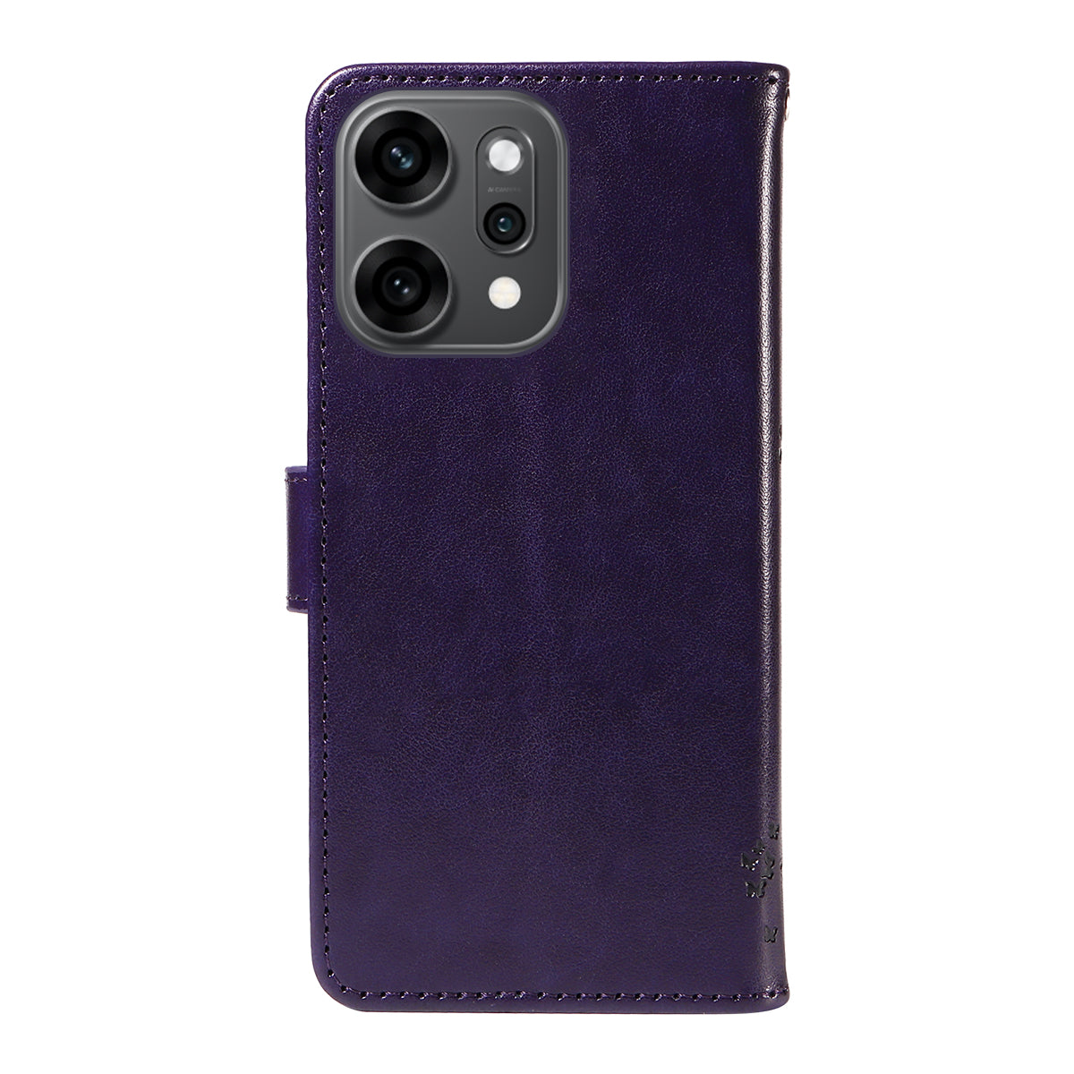 For Oppo Reno14 Pro 5G (China) / Oppo Reno14 Pro 5G (Global) Phone Case with Stand Cat Tree Pattern Leather Wallet Mobile Cover - Purple