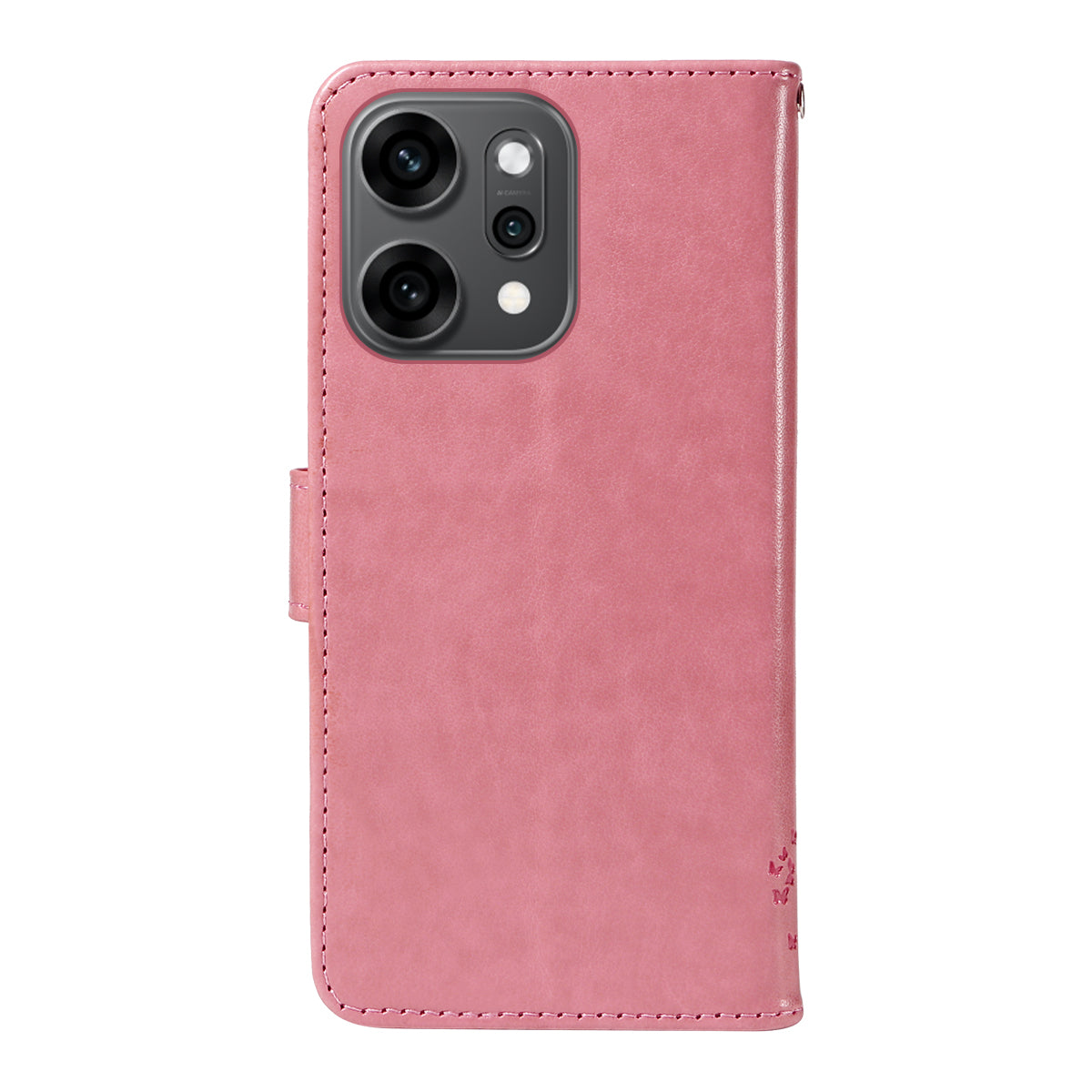 For Oppo Reno14 Pro 5G (China) / Oppo Reno14 Pro 5G (Global) Phone Case with Stand Cat Tree Pattern Leather Wallet Mobile Cover - Pink