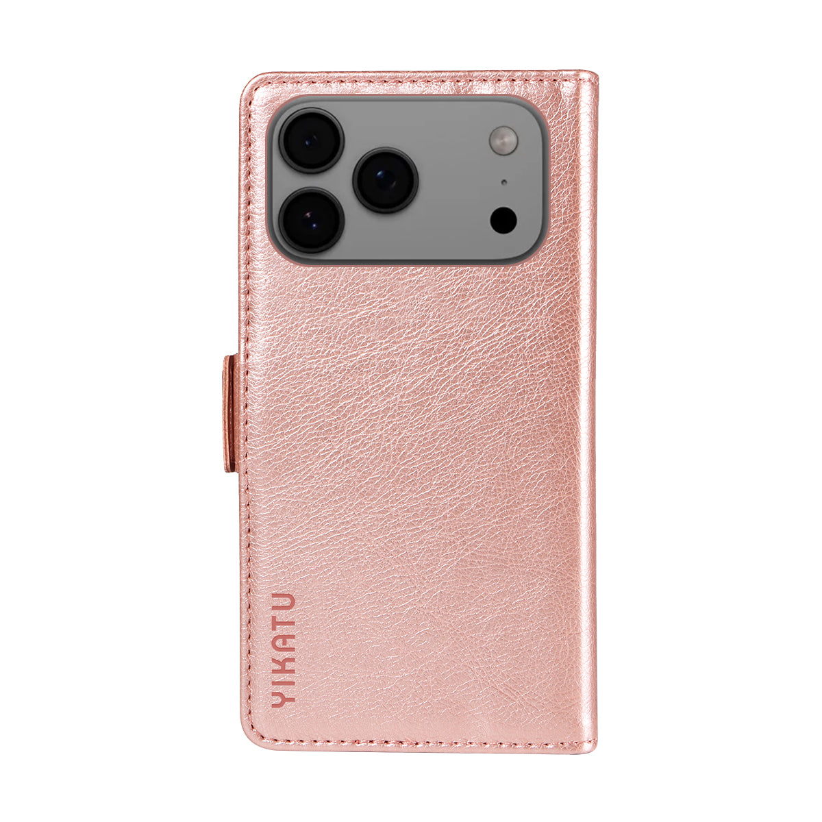 For iPhone 17 Pro Max Case YIKATU YK-007 Litchi Texture PU Leather Wallet Phone Cover - Rose Gold