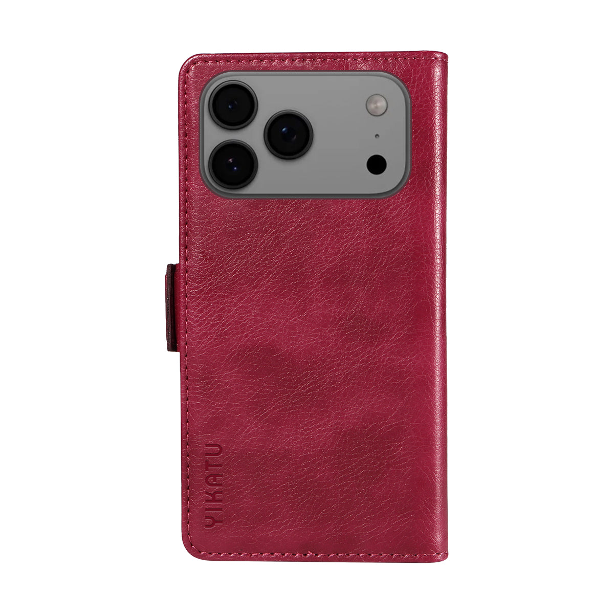 For iPhone 17 Pro Max Case YIKATU YK-007 Litchi Texture PU Leather Wallet Phone Cover - Wine Red