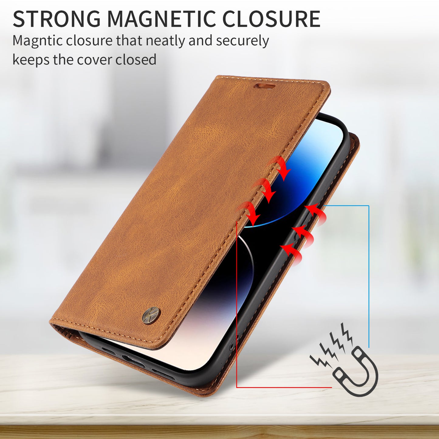 For iPhone 17 Pro Max Leather Cover YIKATU YK-004 Skin-Touch Wallet Phone Cases - Brown
