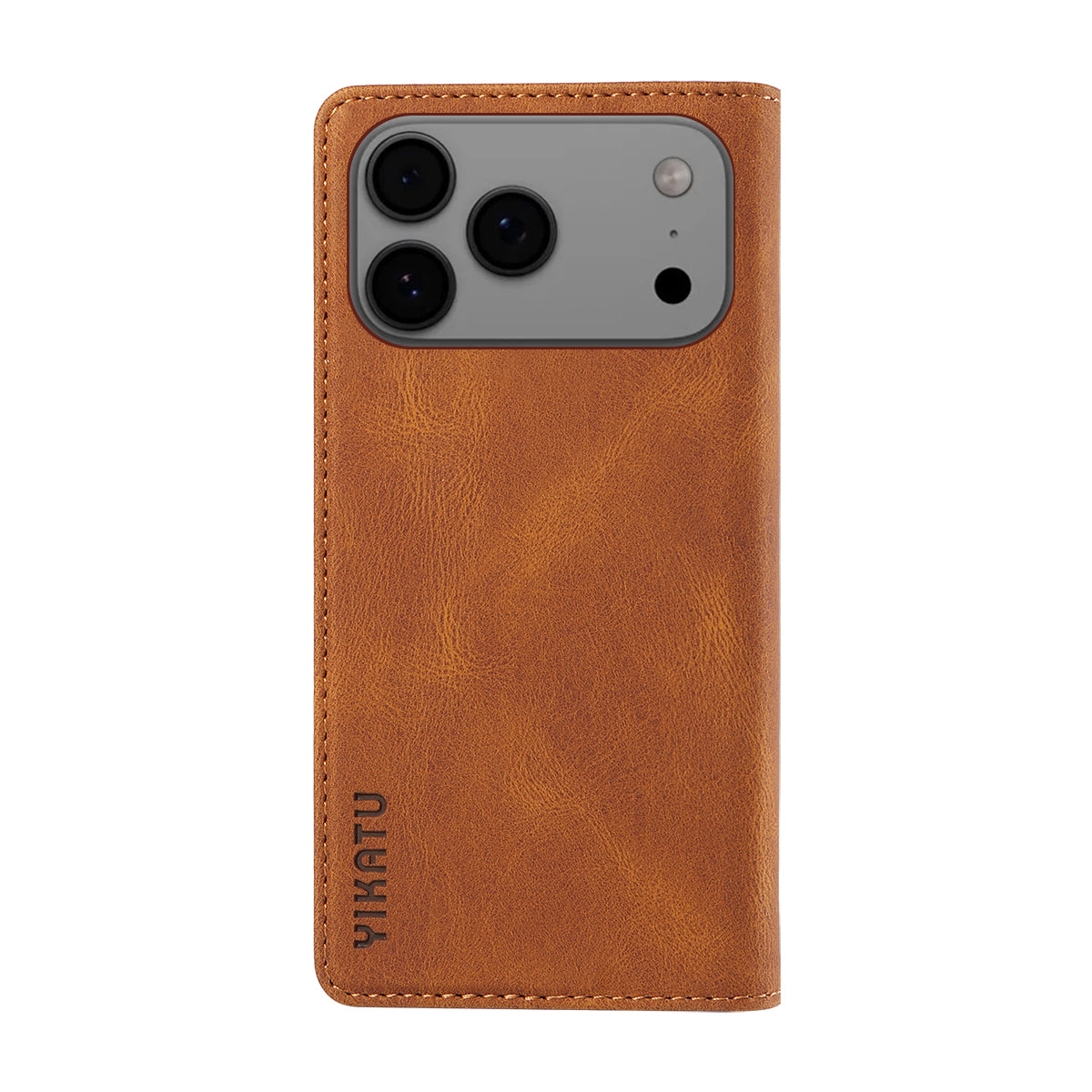 For iPhone 17 Pro Max Leather Cover YIKATU YK-004 Skin-Touch Wallet Phone Cases - Brown