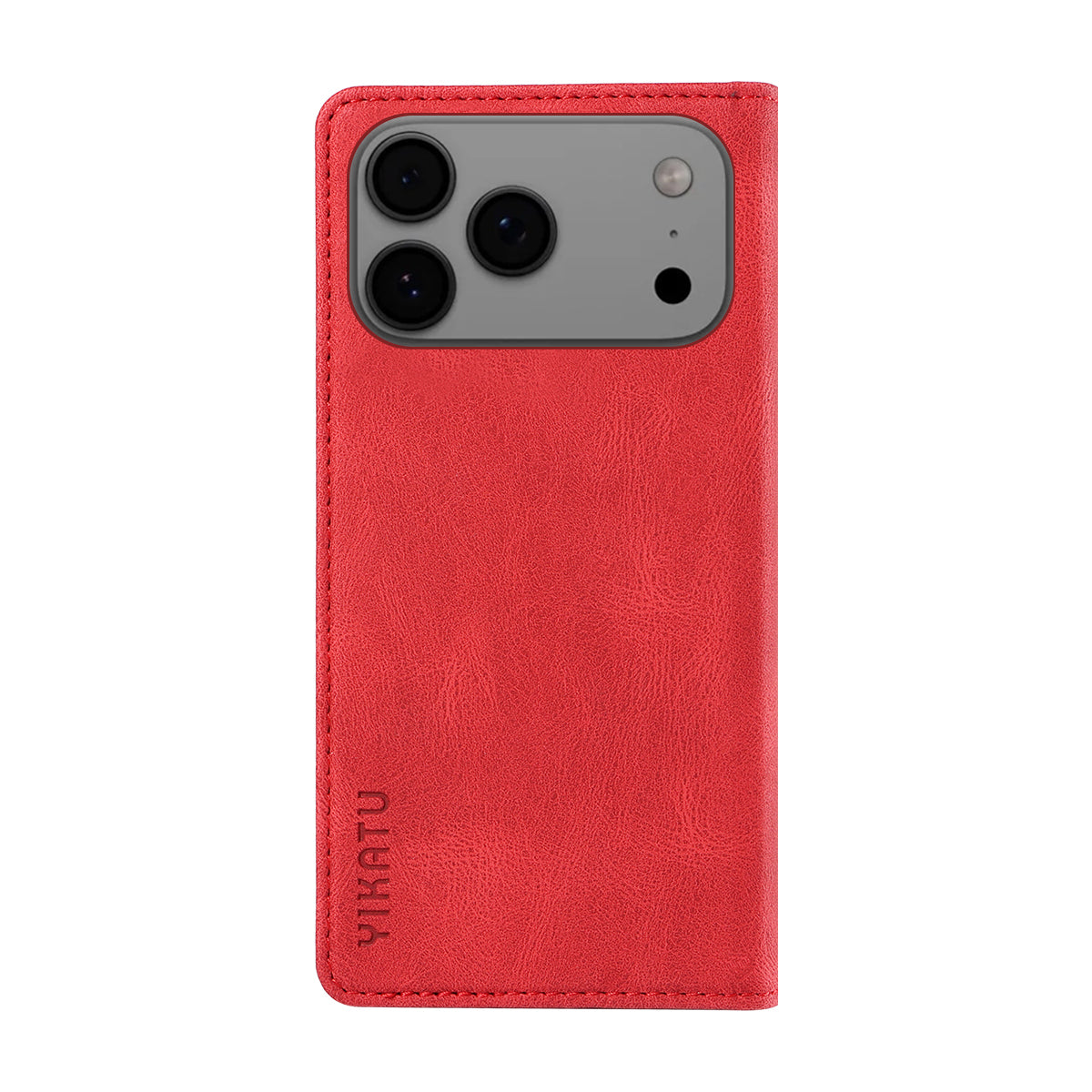 For iPhone 17 Pro Max Leather Cover YIKATU YK-004 Skin-Touch Wallet Phone Cases - Red