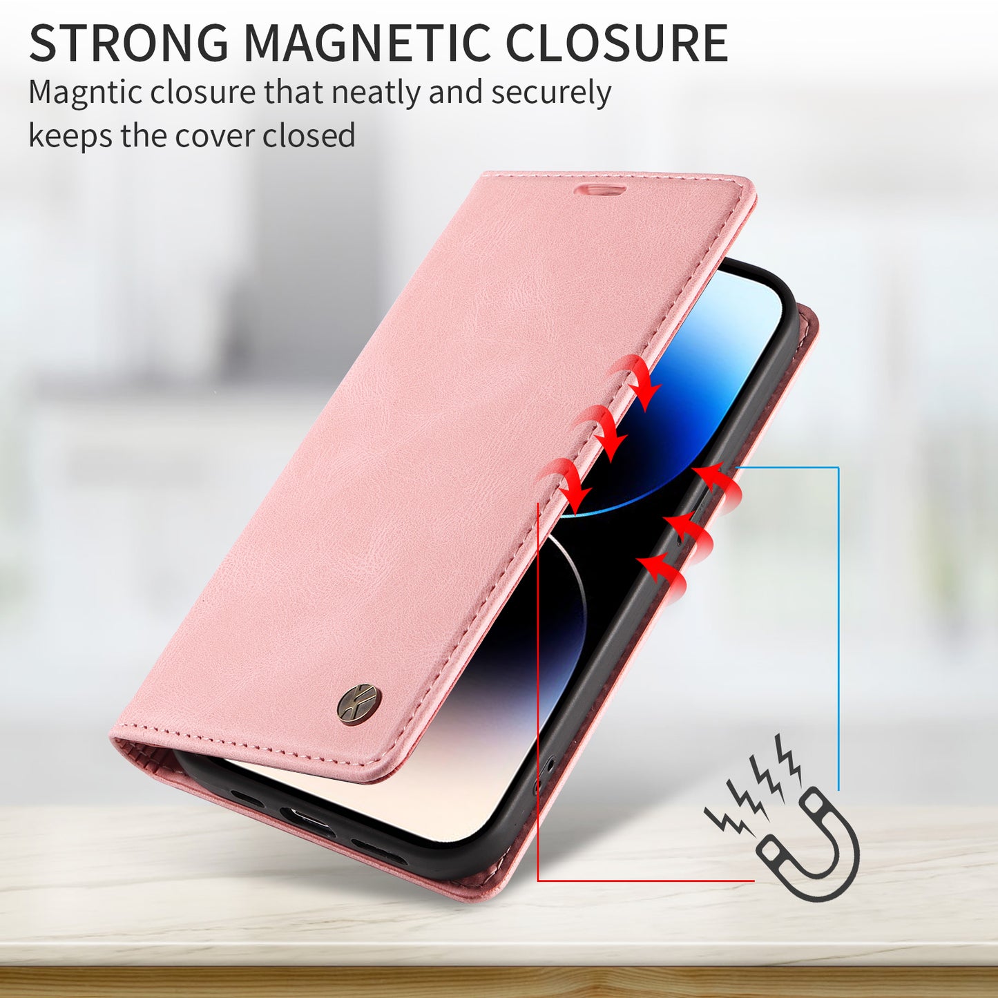 For iPhone 17 Pro Max Leather Cover YIKATU YK-004 Skin-Touch Wallet Phone Cases - Pink