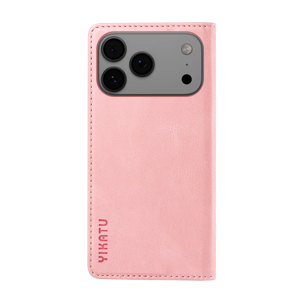 For iPhone 17 Pro Max Leather Cover YIKATU YK-004 Skin-Touch Wallet Phone Cases - Pink