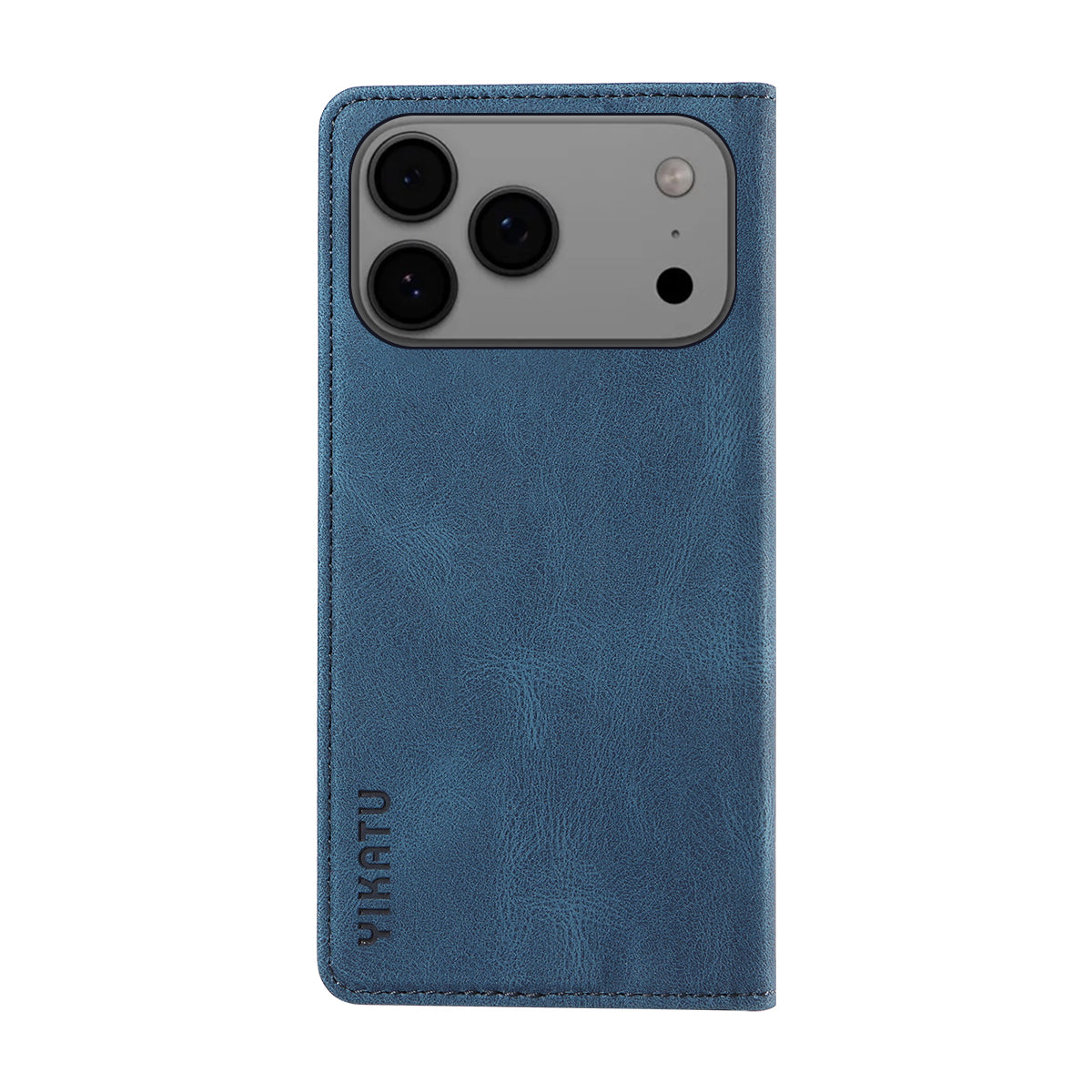 For iPhone 17 Pro Max Leather Cover YIKATU YK-004 Skin-Touch Wallet Phone Cases - Blue