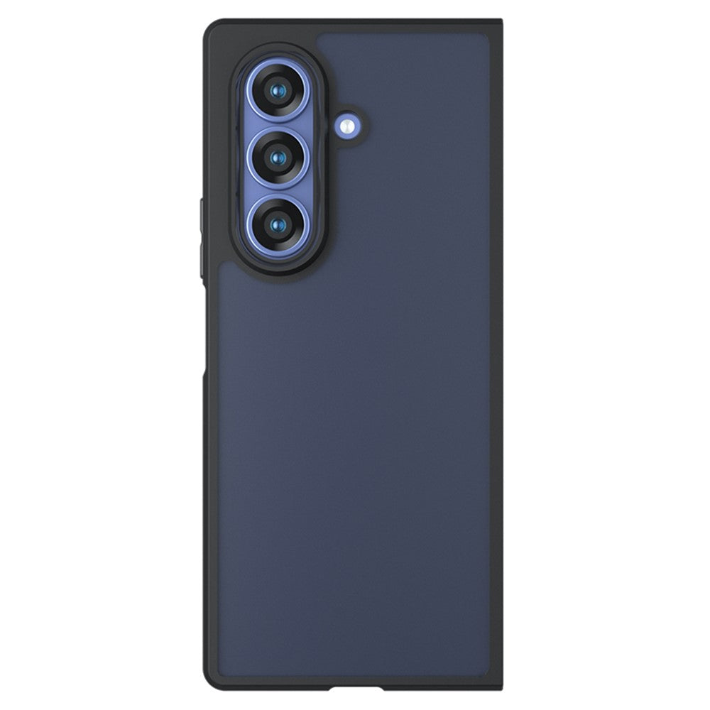 For Samsung Galaxy Z Fold7 5G Case Skin-Touch TPU + PC Matte Phone Shell, Transparent Black