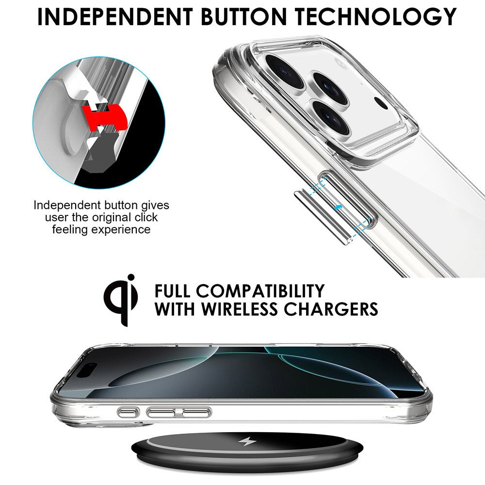 For iPhone 17 Pro Max Case PC + TPU Dropproof Transparent Phone Cover