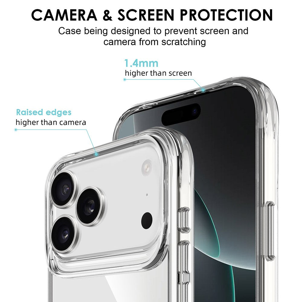 For iPhone 17 Pro Max Case PC + TPU Dropproof Transparent Phone Cover