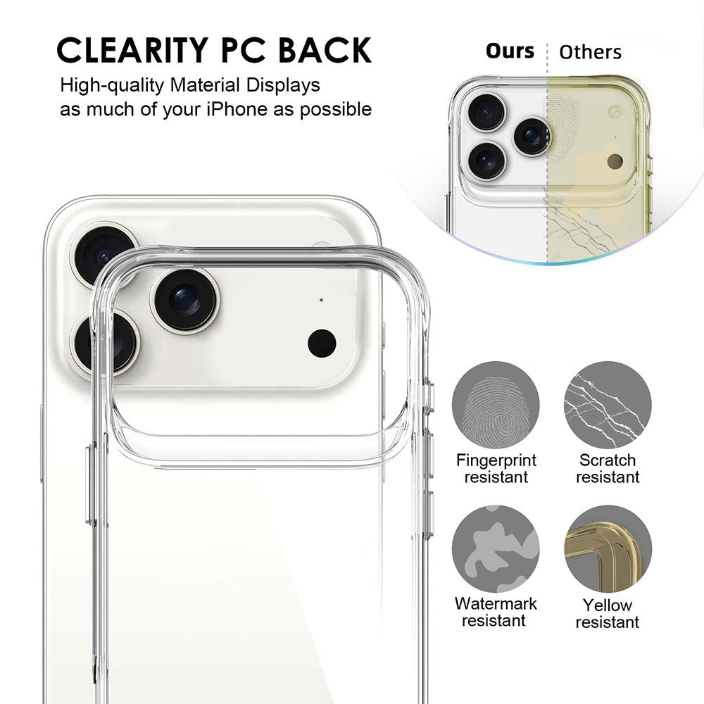 For iPhone 17 Pro Max Case PC + TPU Dropproof Transparent Phone Cover