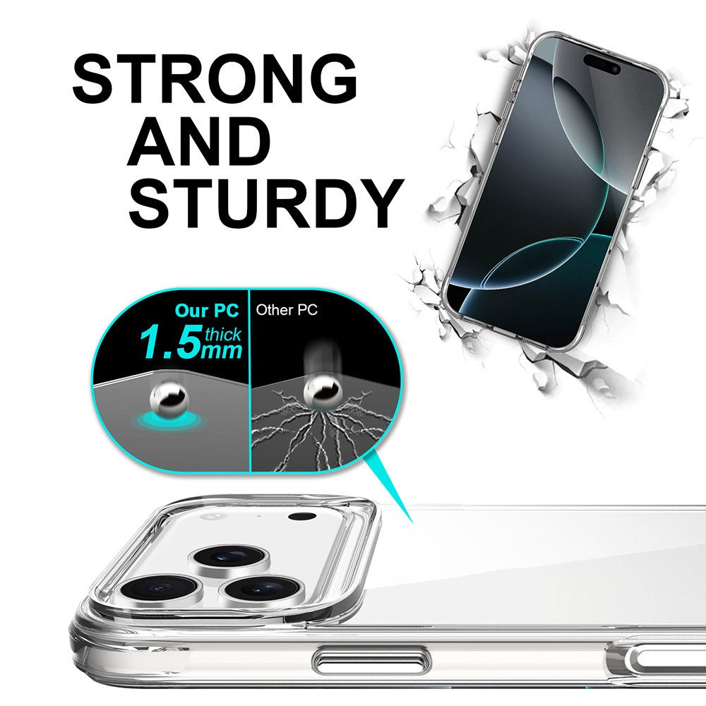 For iPhone 17 Pro Max Case PC + TPU Dropproof Transparent Phone Cover