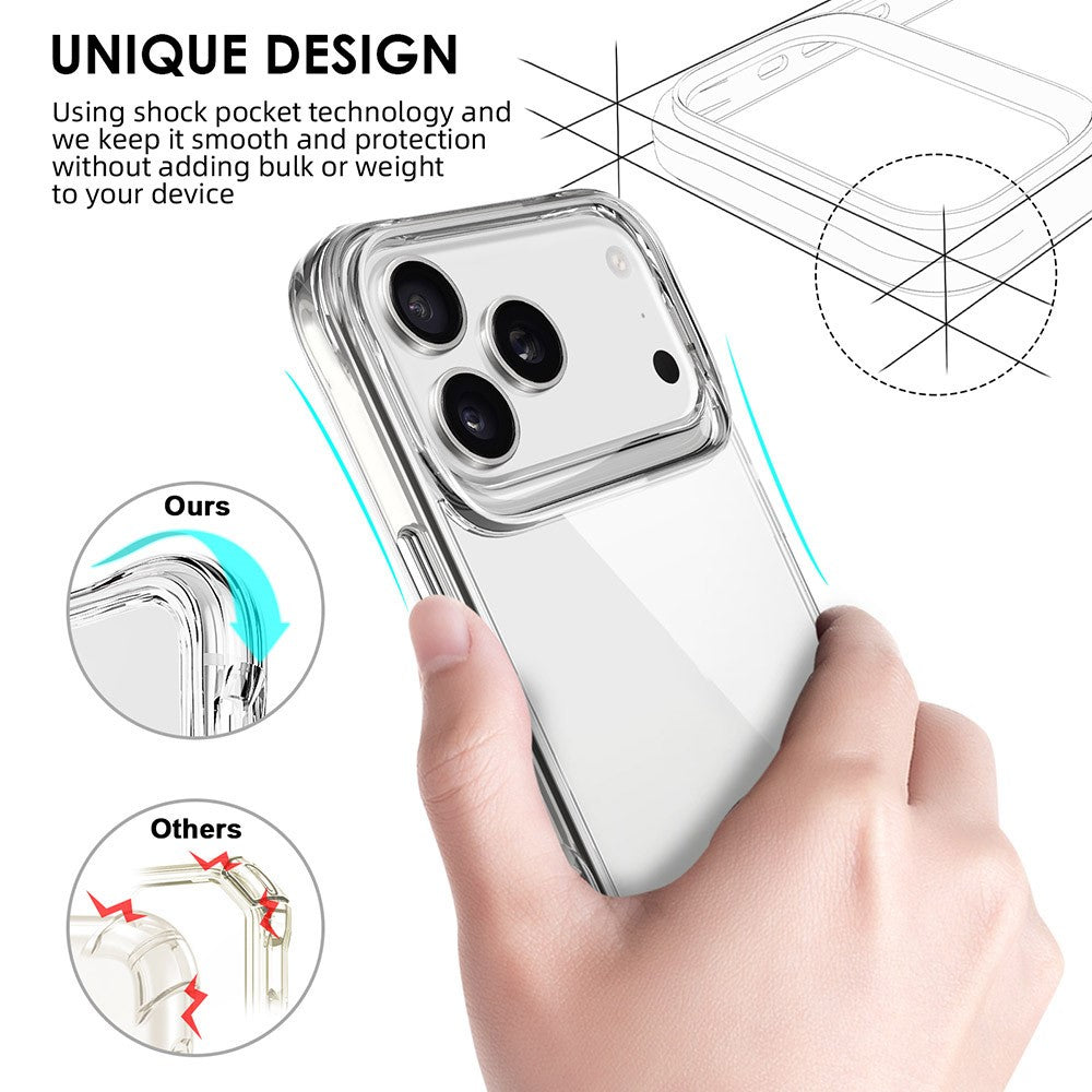 For iPhone 17 Pro Max Case PC + TPU Dropproof Transparent Phone Cover