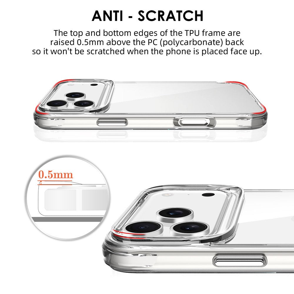 For iPhone 17 Pro Max Case PC + TPU Dropproof Transparent Phone Cover