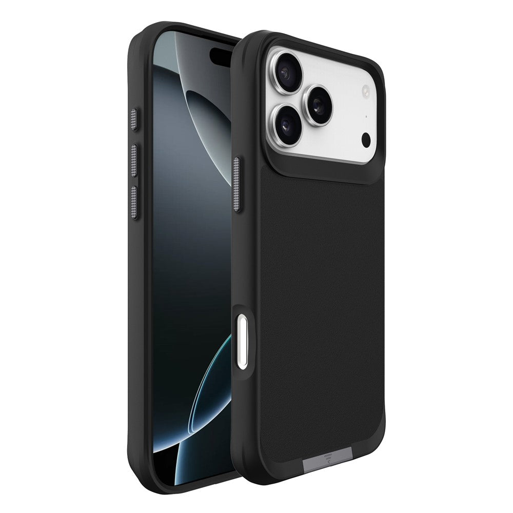 For iPhone 17 Pro Max Magnetic Case PC + TPU Phone Cover with Hidden Kickstand - Black