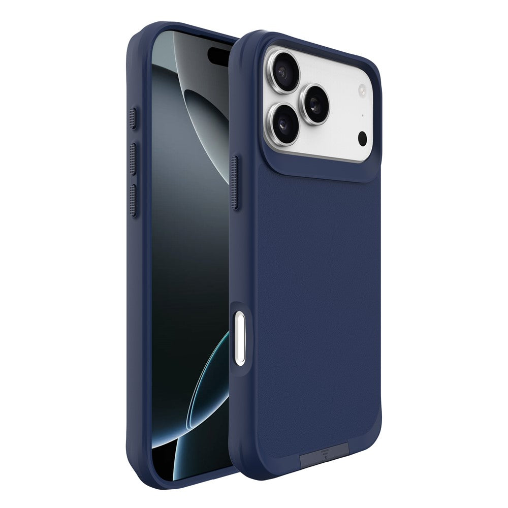 For iPhone 17 Pro Max Magnetic Case PC + TPU Phone Cover with Hidden Kickstand - Blue