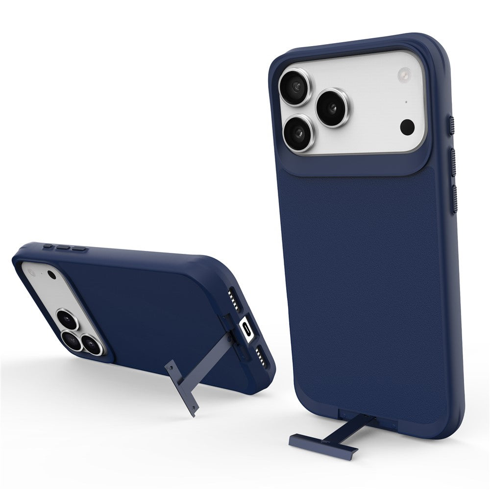 For iPhone 17 Pro Max Magnetic Case PC + TPU Phone Cover with Hidden Kickstand - Blue