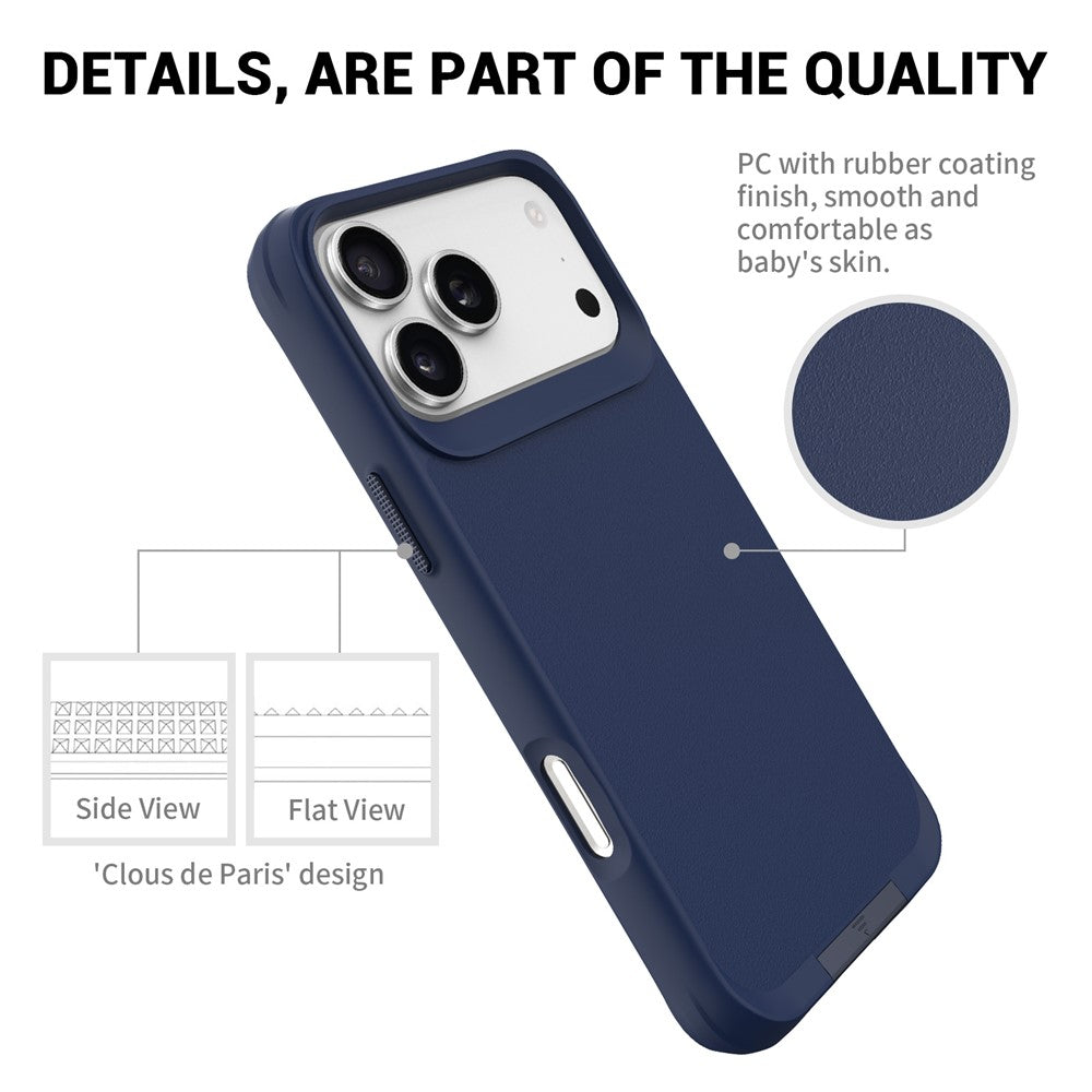 For iPhone 17 Pro Max Magnetic Case PC + TPU Phone Cover with Hidden Kickstand - Blue