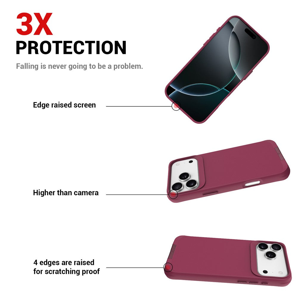 For iPhone 17 Pro Max Magnetic Case PC + TPU Phone Cover with Hidden Kickstand - Red