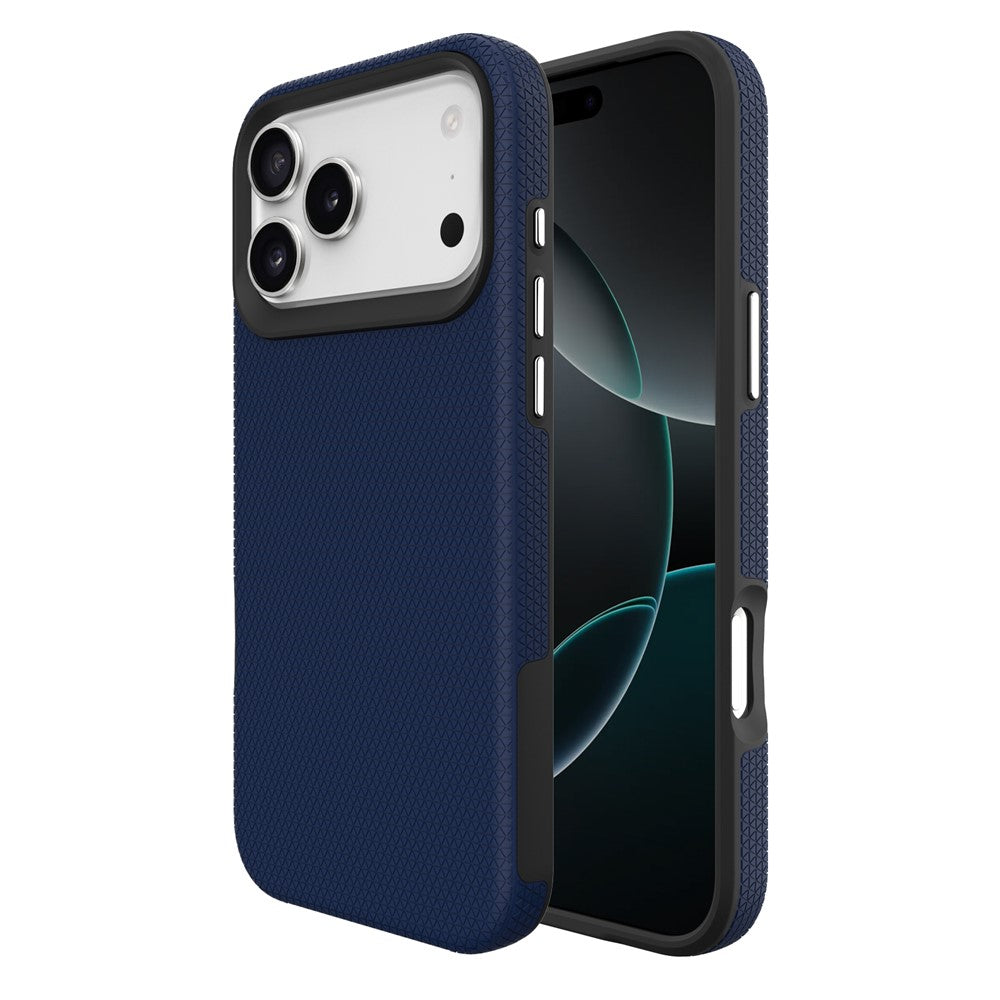 For iPhone 17 Pro Max Case TPU + PC Four Corner Anti-Drop Phone Cover - Navy Blue