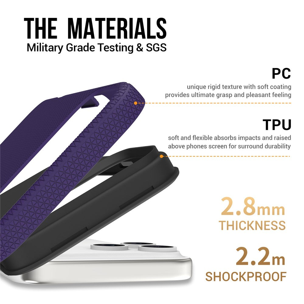 For iPhone 17 Pro Max Case TPU + PC Four Corner Anti-Drop Phone Cover - Dark Purple