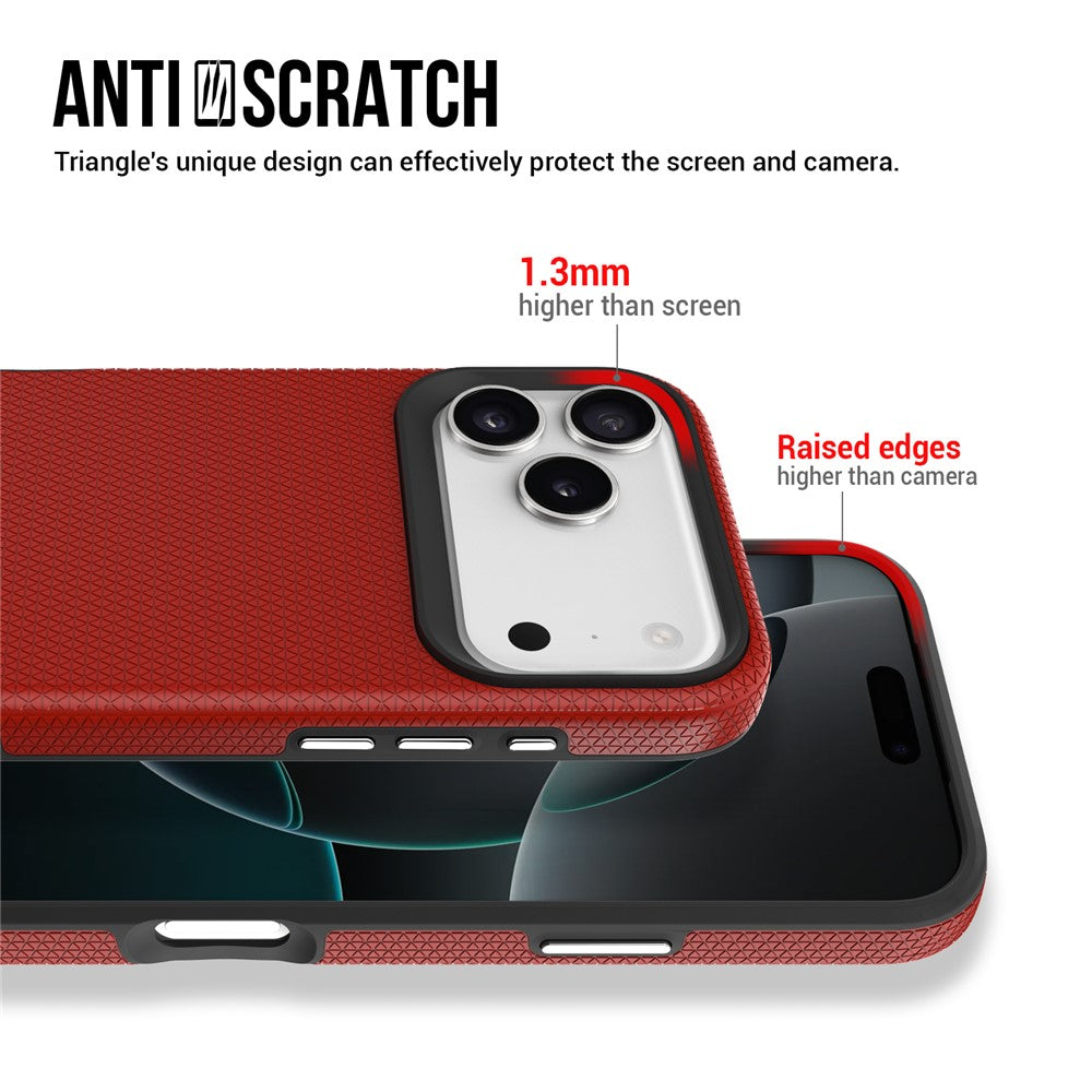 For iPhone 17 Pro Max Case TPU + PC Four Corner Anti-Drop Phone Cover - Red