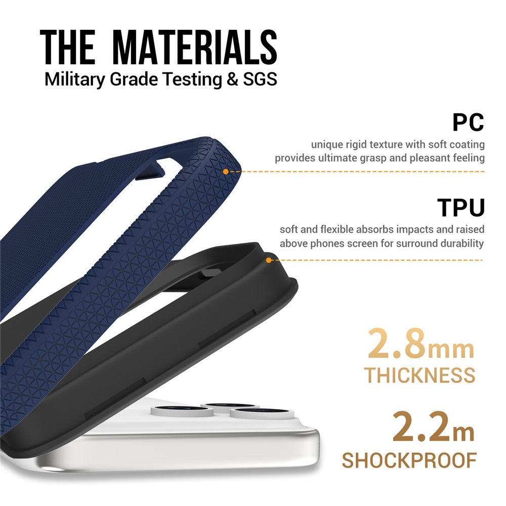 For iPhone 17 Pro Max Case Compatible with MagSafe Protective TPU+PC Phone Cover - Navy Blue