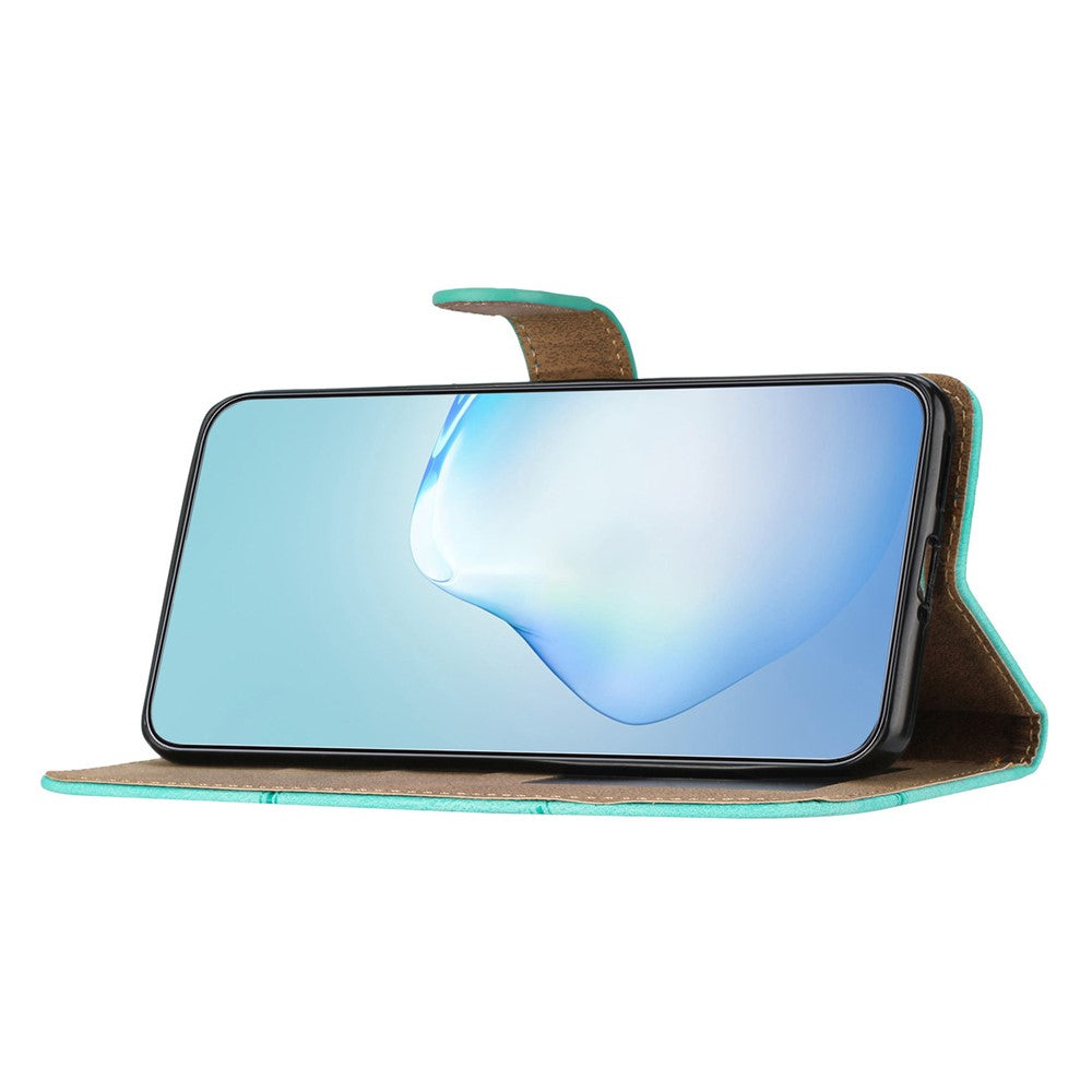 For iPhone 17 Pro Max Wallet Case Line Imprinted Skin-Touch Leather Flip Phone Cover - Green